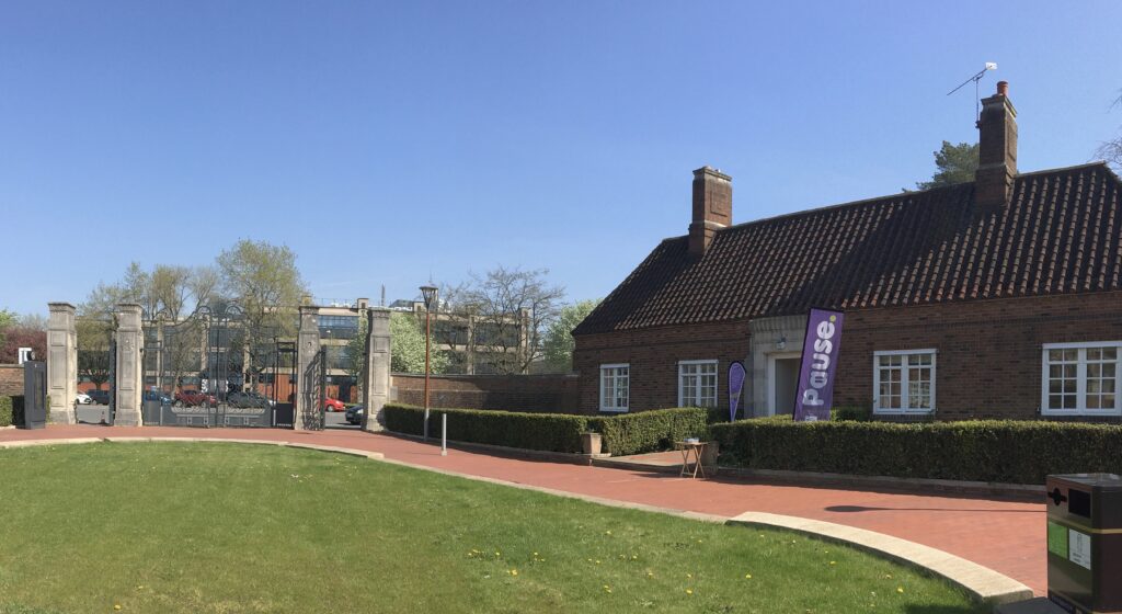 The Pause@Uni building in the University of Birmingham's Green Heart, next to the North Gate.