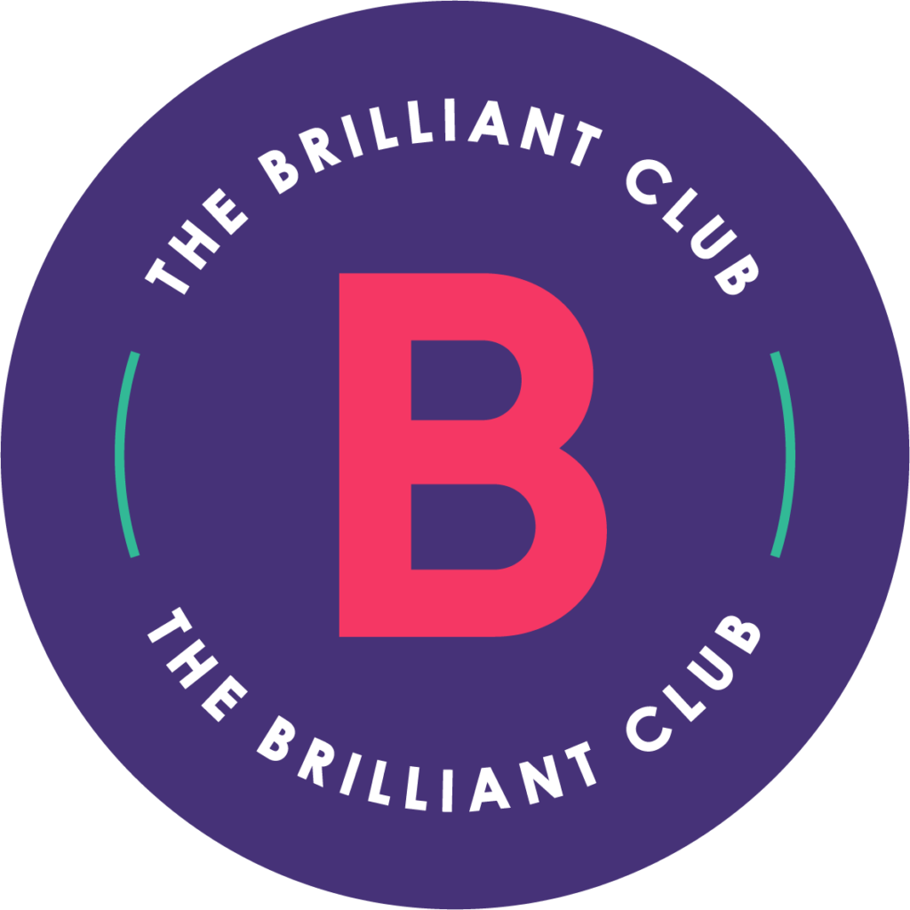A logo for The Brilliant Club, featuring a B in the centre of a purple circle with "The Brilliant Club" repeated twice around the circle.